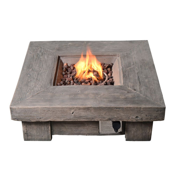 Outdoor Garden Gas Fire Pit Table Heater with Lava Rocks & Cover