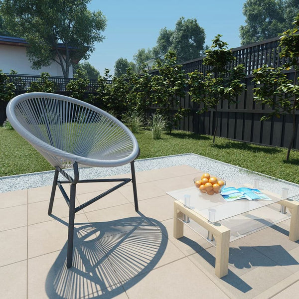 Gardenoon Chair Poly Rattan Grey