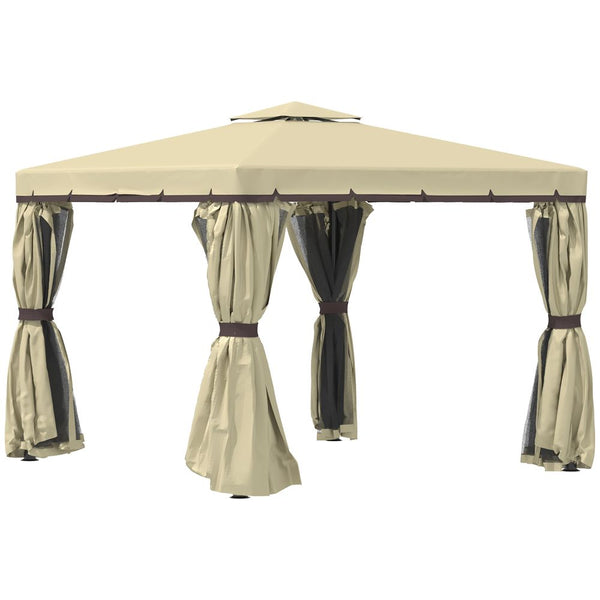 xm Patio Gazebo Water Repellent Roof,osquito Net Aluminium Beige