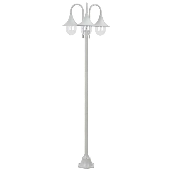 Garden Post Light E Aluminium -Lantern White