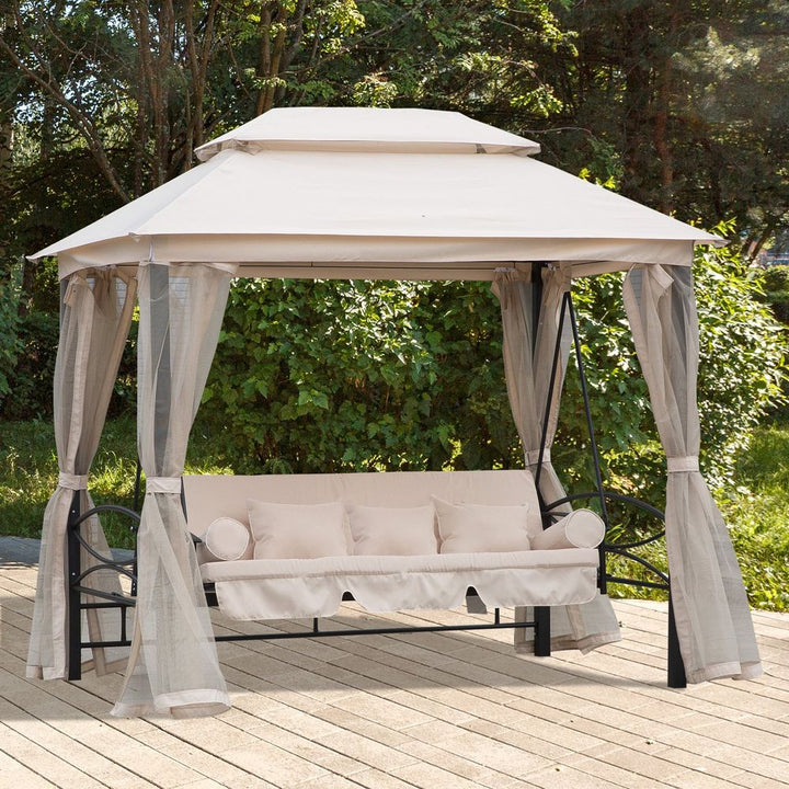 Outdoor -in- Convertible Swing Chair Bed Seater Porch w/Nettings