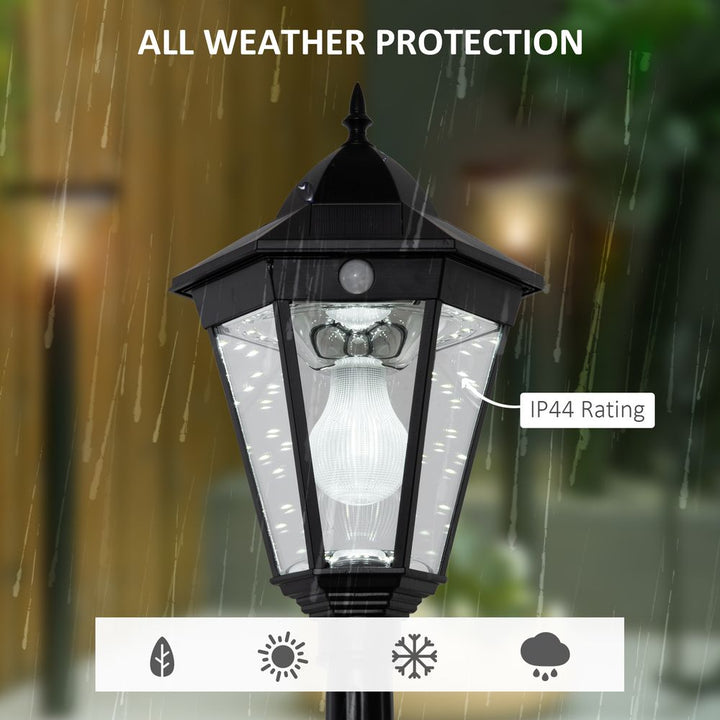 .M Garden Lamp Post Light, IP Outdoor LED Solar Powered Black