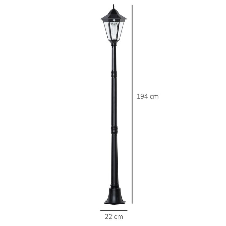 .M Garden Lamp Post Light, IP Outdoor LED Solar Powered Black