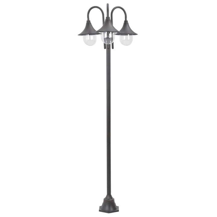 Garden Post Light E Aluminium -Lantern White