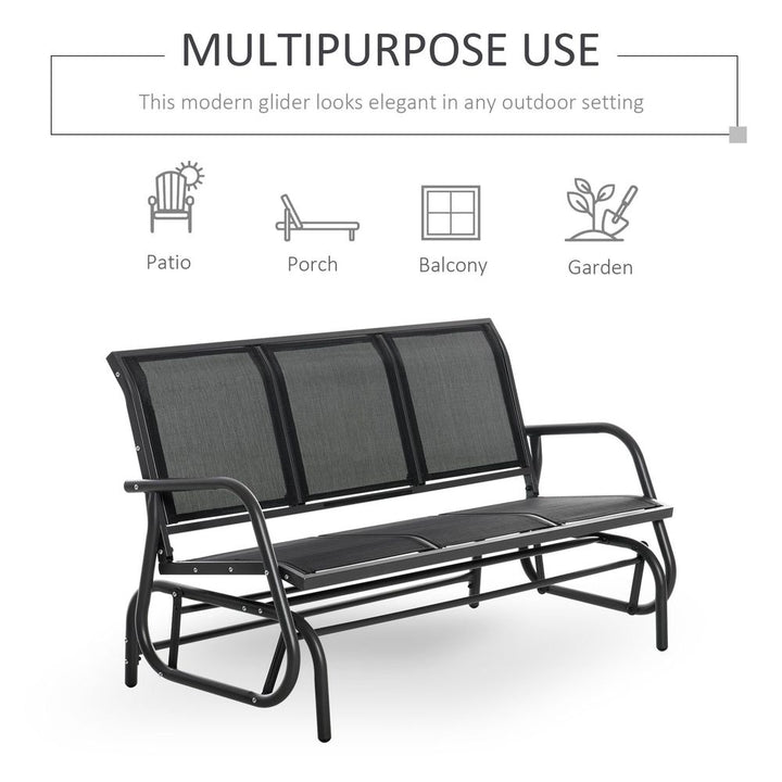 -Seat Glider Rocking Chair for People Bench Patio Furnitureetal Frame