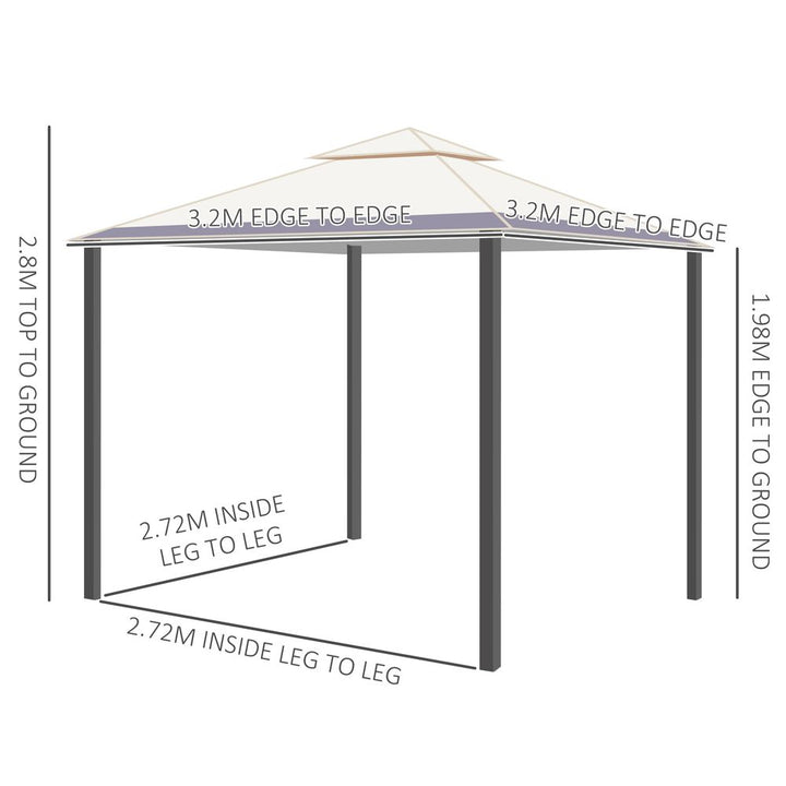  x ' Outdoor Patio -Tier Roof Gazebo Canopy Steel Frame w/esh Sidewalls