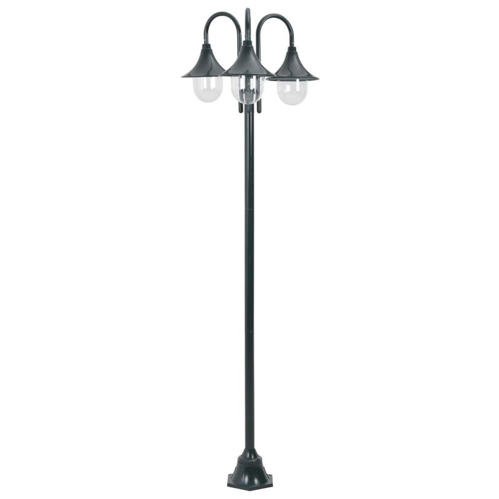 Garden Post Light E Aluminium -Lantern White