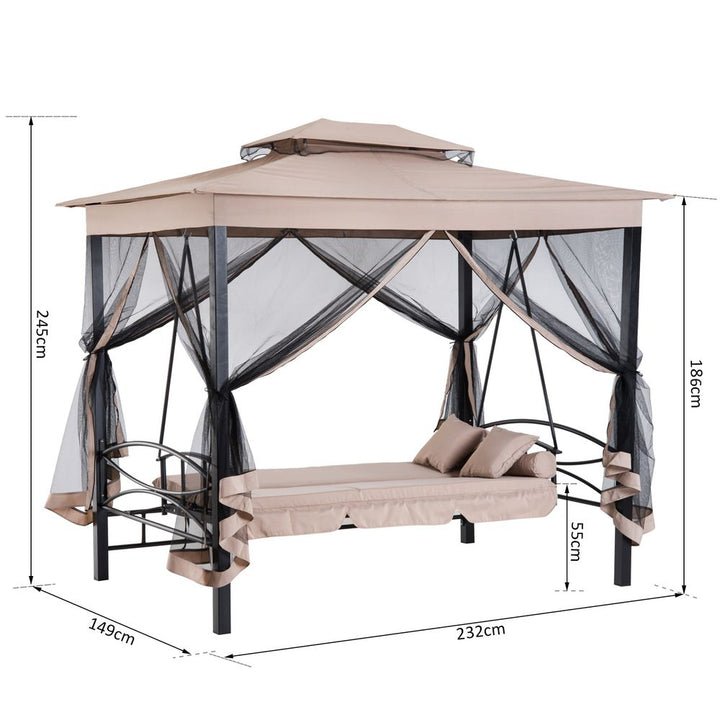 Outdoor -in- Convertible Swing Chair Bed Seater Porch w/Nettings