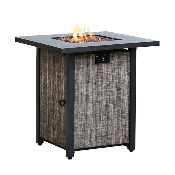 Outdoor Garden Gas Fire Pit Table Heater with Lava Rocks & Cover