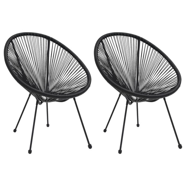 Gardenoon Chairs Rattan Black