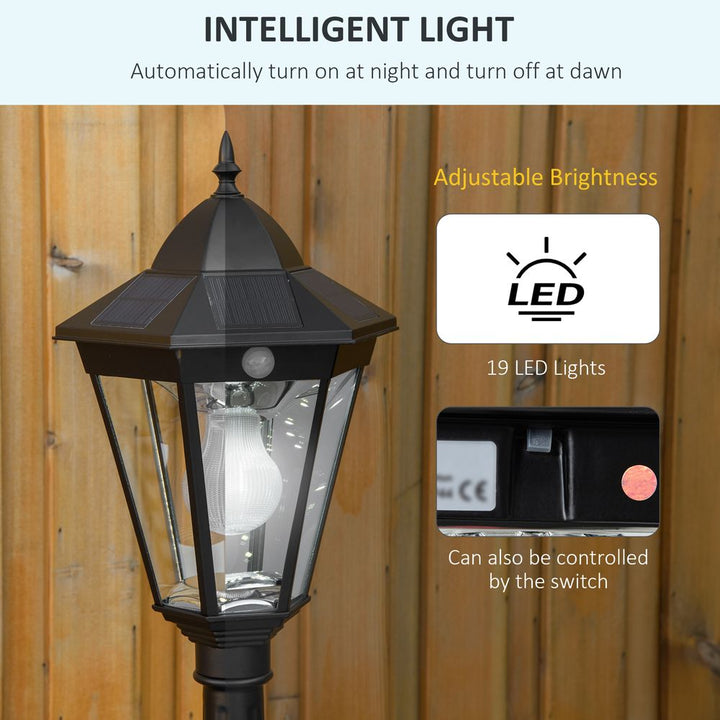 .M Garden Lamp Post Light, IP Outdoor LED Solar Powered Black