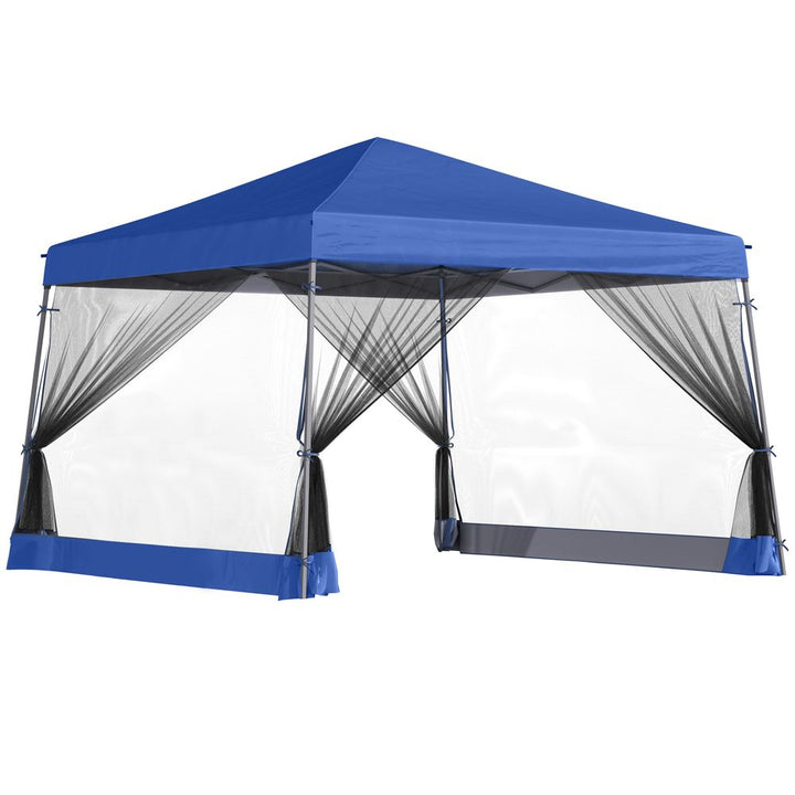 Outsunny .m x .m Pop Up Steel Frame Garden Gazebo Blue