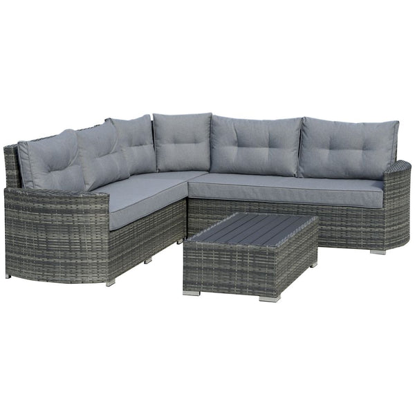 Aluminium Pieces Outdoor PE Rattan Sectional Conversation Sofa Set